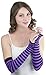ToBeInStyle Women's Striped 100% Nylon Arm Length Warmers - Black With Purple Stripes One Size