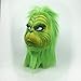 NECHARI Christmas Mask Deluxe Latex Green Full Head Stole Christmas Mask