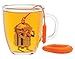 HIC Harold Import Co. HIC Tea Infuser with Drip Tray, Scuba Diver and Raft, 18/8 Stainless Steel/Silicone, silver