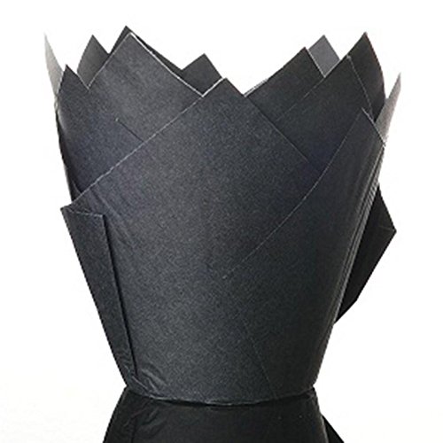Bakerydirect 50 Standard Size Tulip Muffin Wraps Cases Colour Black