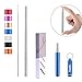 Vantic Reusable Metal Straws, Collapsible Stainless Steel Portable Drinking Straw with Cleaning Brush & Case Blue