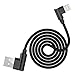 Right Angle Charging Cable USB Fast Charger Nylon Braided Data Cord 90 Degree Elbow Game Video Watching Compatible for iPhone Xs/XS Max/XR/X/8/8Plus/7/7 Plus/6/6 Plus/ 5/5S iPad More(Black)
