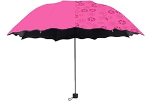 Vasiumic -Changing Floral Umbrella with UPF50+ UV Blackout Coating, 3-Fold Compact Portable Sun & Outdoor Camping Hiking – 10