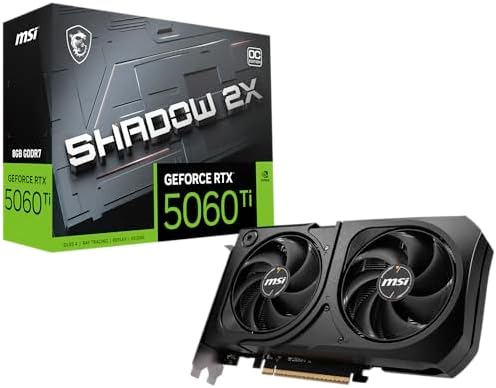 msi Gaming RTX 5060 Ti 8G Shadow 2X OC Graphics Card (8GB GDDR7,TBA-bit, Extreme Performance: TBA MHz, DisplayPort x3 2.1a, HDMI 2.1b, NVIDIA Blackwell Architecture)