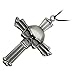 WJ Silver Skull on Cross Neck Knife with Hidden Blade and Necklace