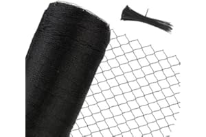 Junflying Bird Netting, 15x40 FT – 1/2" Mesh, Woven Black Netting for Garden Protection with Ties, Protects Vegetables, Fruit Trees, Blueberry Bushes & Strawberry Plants