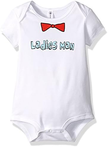 Attitude Rompers "Ladies Man" Baby Romper Onesie 12-18 Months-White