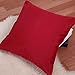 Deconovo Cushion Covers Home Decorative Hand Made Pillowcase Cushion Covers for Sofa 18 x 18 Inch No Pillow Insert Red
