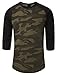 NE PEOPLE Mens 3/4 Sleeve Baseball Tshirt Raglan Jersey Shirt (S-2XL)