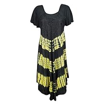 Mogul Interior Womens Lenore Umbrella Dress Tie Dye Boho Hippie Beach Dress