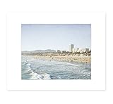 Santa Monica Wall Art, California Coastal Beach Decor, 8x10 Matted Photographic Print (fits 11x14 frame), ‘Santa Monica Seaside’