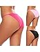 Ekouaer Soft Breathable Brief Panties Thong Underwear For Women 3 Pack,Black/Red/Rose,Medium