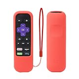 Roku Express Remote Case SIKAI Shockproof Protective Cover for Roku Express/Roku Premiere RC68/RC69/RC108/RC112 Standard IR Remote Skin-Friendly Anti-Lost with Loop (Red)