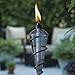 OETUIOW Tiki Brand 64-inch Swirl Metal Tiki Torch with Blue Bubble Glass Head