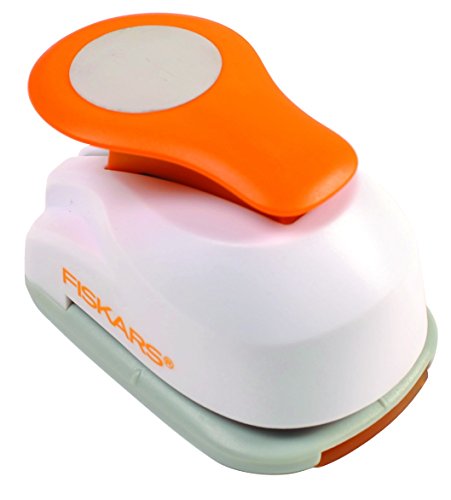 Fiskars Lever Punch M - Circle, Ø 2.5 cm, for Left- and Right-Handed use, Quality Steel/Plastic, White/Orange, 1004748