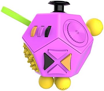 Keysco 12 Sides Novelty Toys, Holy Crystal Decompression Magic Cube For Fidget, Relieves Anxiety And Stress (Pink)
