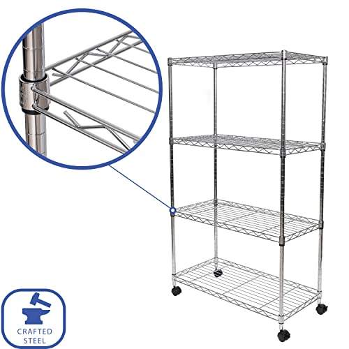 Seville Classics Solid Steel Wire Shelving Storage Unit Adjustable
