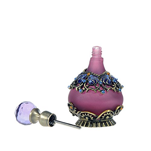YUFENG 25ml Purple Vintage Refillable Crystal Decor Perfume Bottle