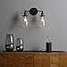 Phansthy Black Wall Sconce Double Sconce Light with Dual 5.6 Inches Clear Glass Lampshade(Black)