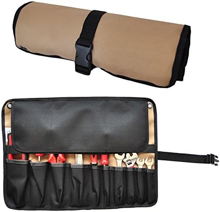 10 Pockets wrench bags,waterproof and wear-resistant Oxford cloth tool bags,club spanner, Oxford cloth roll pack small work bag for cars, motorcycles or toolkits.