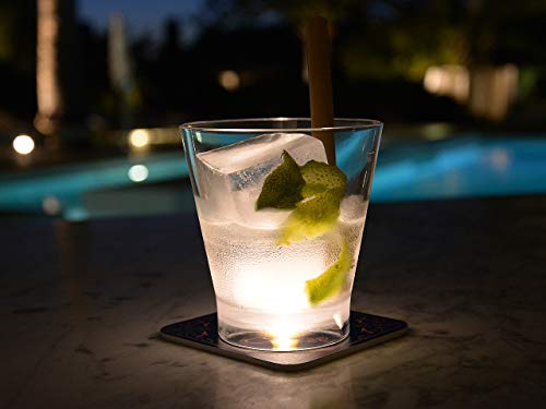 Interluxe LED Untersetzer 4er Set - Black Gin - Vier leuchtende Untersetzer für Gläser als Deko für Party und Bar – Bild 4