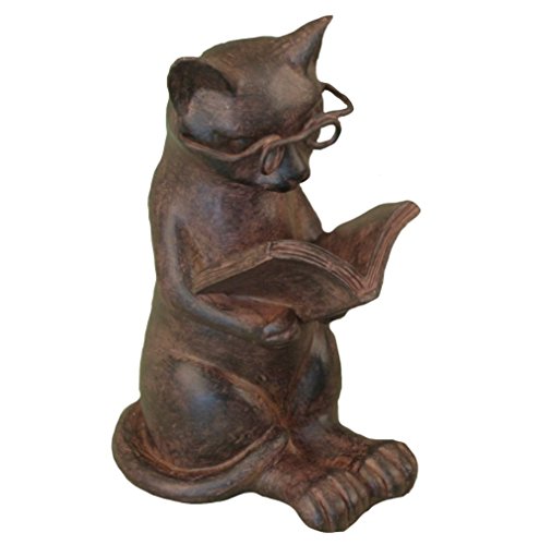 youngs Cat Reading Book Figure - Kitten Lovers Desk Accessory Purr-FECT Home Decor