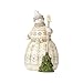 Enesco Jim Shore Heartwood Creek White Woodland Snowman with Broom Figurine, 8.5