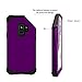 Lontect Compatible Galaxy S9 Heavy Duty Three Layer Hybrid Sturdy Armor High Impact Resistant Protective Cover Case for Samsung Galaxy S9, Purple/Black