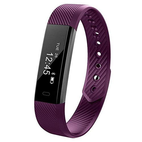 L@YC Heart Rate Monitor Fitness Activity Tracker Watch Step Walking Sleep Counter Wireless Wristband Pedometer Exercise Tracking Sweatproof Sports Bracelet All iPhone All Android Smart Phones, Purple