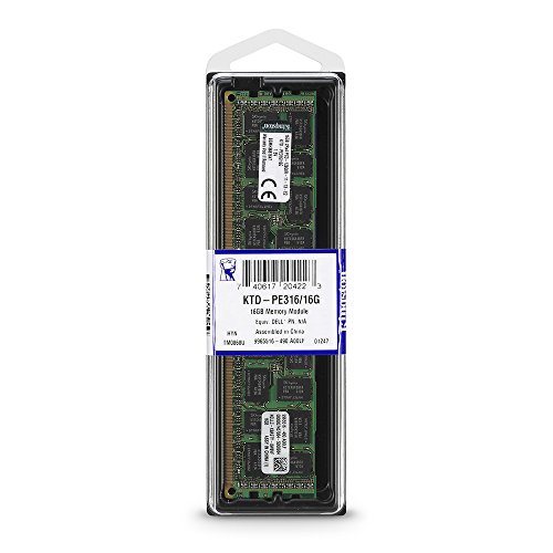 Kingston Technology 16 GB 1600MHz (PC3-12800) Reg ECC Memory Module for Dell Severs KTD-PE316/16G