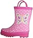 AccessoWear Girls Pink Butterfly Polka-Dot Rain Boots (10 M US Toddler)