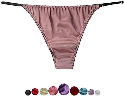 Women Silk String Bikini Briefs Sexy Underwear Stretch Adjustable Waist