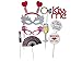 Bachelorette Party Favors, Photo Booth Props 22-Piece Kit - Bridal Wedding Shower Supplies - Glasses, Masks, Tiaras, Mustaches On Sticks - Pre-Assembled - Girls Night Out Accessories