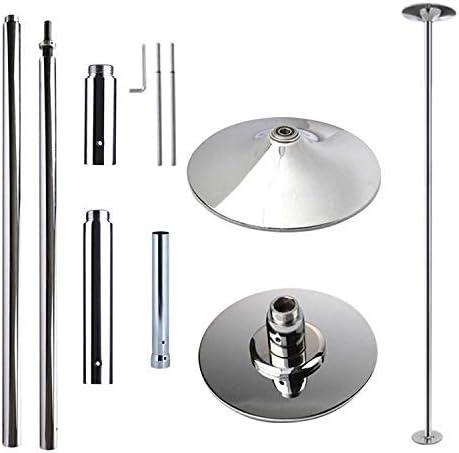 alondy Professional Portable Dancing Dance Pole Kit with Carry Bag, Spinning & Static, Chrome Stainless Steel 45mm Diameter