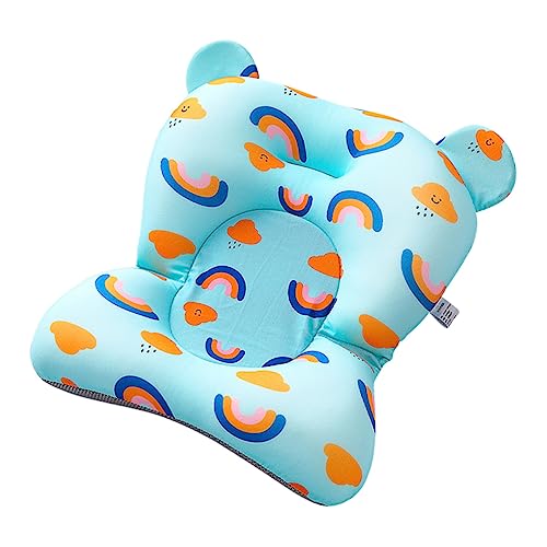 ULDIGI 1Pc Bath Cradle Floating Suspension Pad Non Slip Bathing Cushion with Rainbow Fixed Straps for Safety Easy to Clean for Newborn Bath