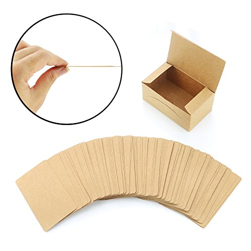 image for Weoxpr 400pcs Blank Kraft Note Paper Business Cards Vocabulary Word Ca