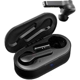 Promate ipx5 true wireless stereo earbuds, premium bluetooth 5.0 water-resistant mini headset with 300mah charging case, built-in mic & passive noise cancelling - black Headphones Headset