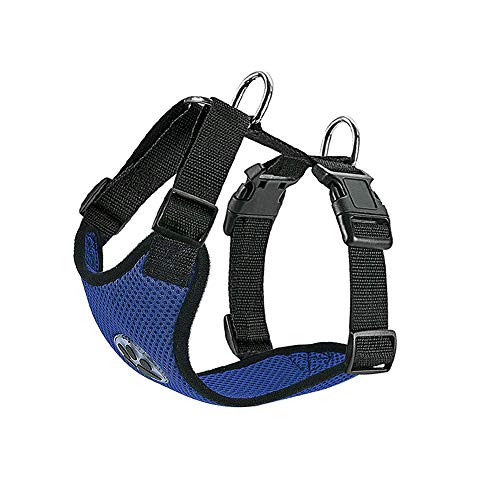 SlowTon Dog Car Vest Harness Multifunction Adjustable Double-Ring Breathable Mesh Fabric Harness for Cat Puppy Road Trip Daily Walks