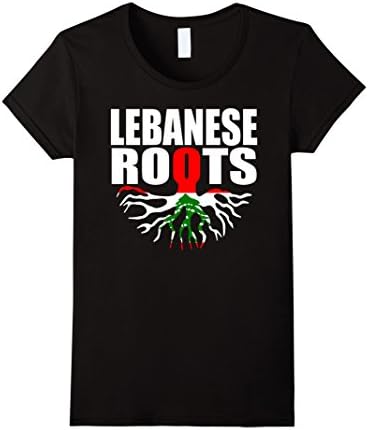 Women's Teecastle Lebanese Roots Lebanon  Pride Flag Gift T-Shirt Large Black