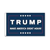 2 Pack -- 3x5ft Commemorative Trump Flag -- Presidental Inauguration Donald Trump -- The 45th U.S. President -- White+Blue -- MAKE AMERICA GREAT AGAIN!!!
