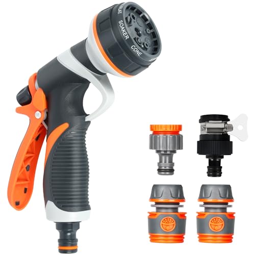 Garden Spray Gun, Garden Sprayer, 8 Models Spray Gun with Adjustable Water Flow Multifunctional for Washing Car and Pets Garden