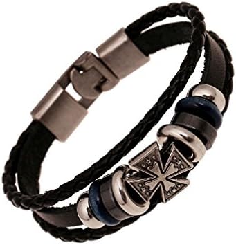 LeVon Designs Handmade Braided Multi-Strand Bracelet (Iron Cross)