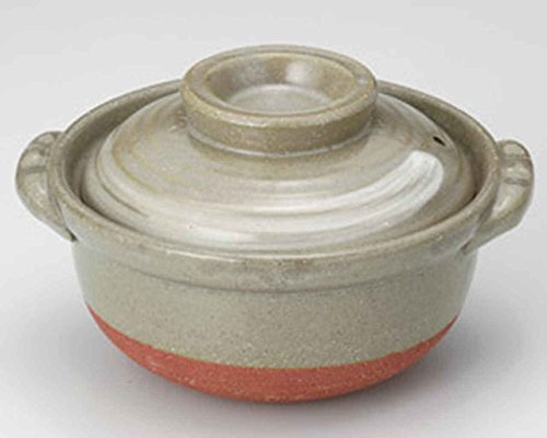 Click Here to See More Images Daruma for 1-2 persons 7.7inch Donabe Japanese Hot pot Grey Ceramic Made in Japan