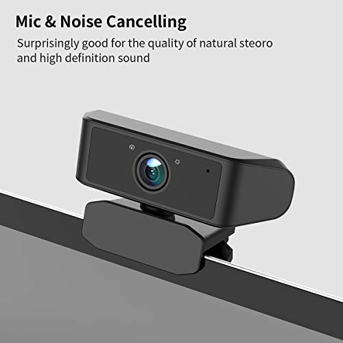 Webcam with Microphone1080P Full HD KKUYI for Video Live Streaming, USB 2.0 Desktop Laptop Computer Web Camera with Auto Light Correction, for Windows Mac OS, Conference, Gaming, Online Classes