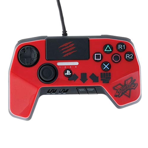 New Improved D-Pad - Mad Catz Street Fighter V FightPad PRO for PlayStation4 and PlayStation3 - Red - PlayStation 4