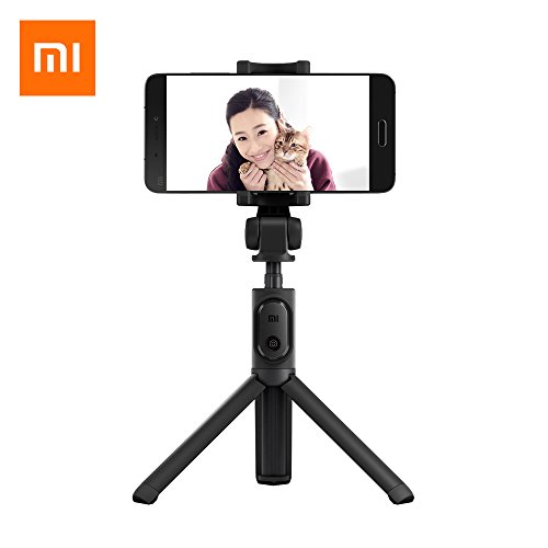 Original Xiaomi Selfie Stick, Foldable Tripod Selfie Stick Bluetooth Remote Control Selfiestick with Wireless Shutter for iPhone/Xiaomi/Huawei/Asus iOS Android Phone (Black)