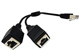 RJ45 Ethernet Splitter Cable,RJ45 Y Splitter Adapter 1 to 2 Port Ethernet Switch Adapter Cable for CAT 5/CAT 6 LAN Ethernet Socket Connector Adapter Cat5 Cat6 Cable(1to2 RJ45cable)