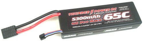 Thunder Power RC 5300mAh 2-Cell/2S 7.4V G6 Pro Race 65C LiPo Battery with Traxxas Connector