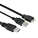 SaiTech IT 1 feet USB 3.0 Dual Power Y Shape Type A to Micro B high Speed Upto 5 Gbps Data Transfer Cable for External Hard Drives(35cm - 1Feet - 0.35M)