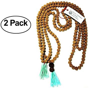 Himalayan Grown Organic 7 mm Rudraksha Beads of 2 Sets as Bracelet Mala or Wrist Brand for Spiritual Puja or Yoga Meditation. Natural Grown in high himalayas with no Artificial Color Treatment.
